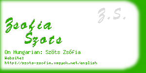 zsofia szots business card