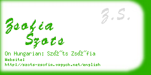 zsofia szots business card
